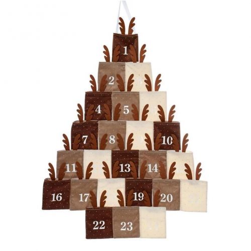 Ozdoba závesná kalendár adventný s parohami polyester
