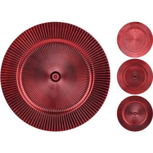 Podnos 33 cm plast červený mix