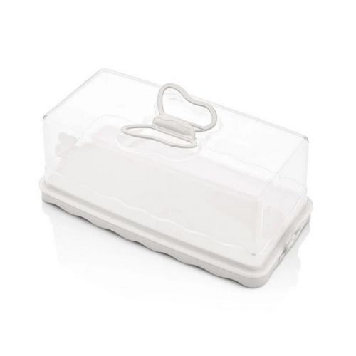 Dóza na potraviny, box, plast, 33,5x17x14cm s úchytmi biela