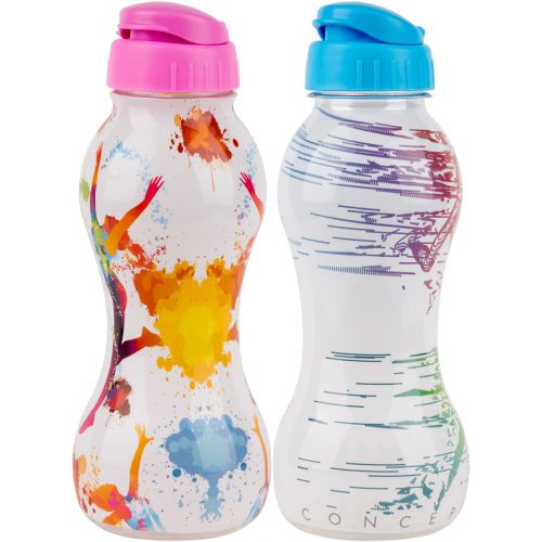Fľaša športová, plastová, 600ml, mix farieb