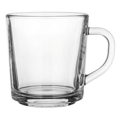 Hrnček sklenený s uškom 220 ml číry KLC