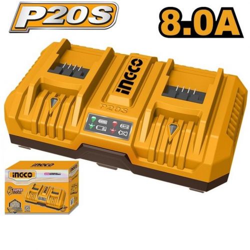 Nabíjačka 8,0A DUAL FCLI2082 pre Li-ion batérie INGCO AKU 20V P20S
