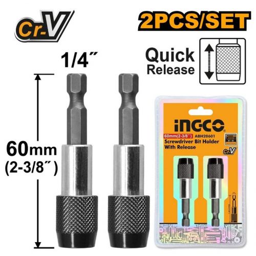 Bit nadstavec rýchloupínací 60mm sada 2ks INGCO KLC