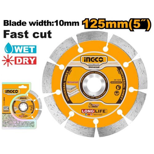 Kotúč diamantový o125x22,2 mm SEGMENT INGCO KLC