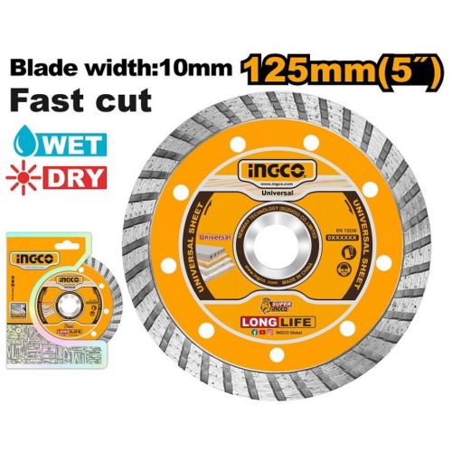 Kotúč diamantový o125x22,2 mm TURBO INGCO KLC
