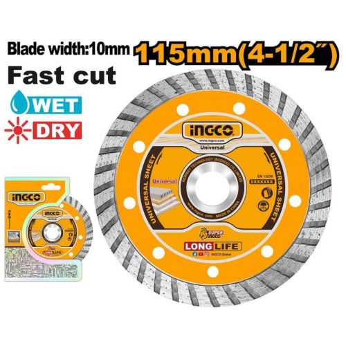 Kotúč diamantový o115x22,2 mm TURBO INGCO KLC