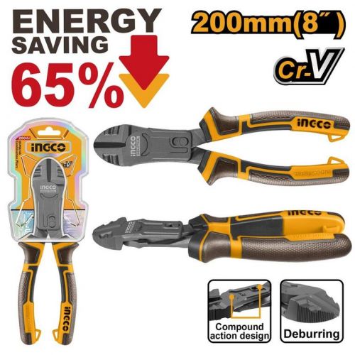 Kliešte štipacie bočné s teflónovým povrchom CrV 200mm INGCO Industrial KLC