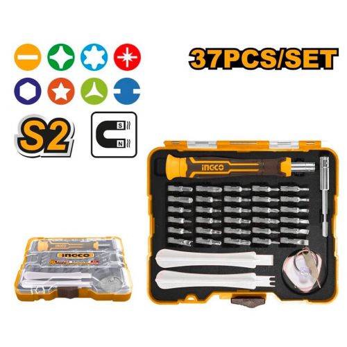 Skrutkovač jemný s bitmy S2 sada 37ks INGCO Industrial KLC