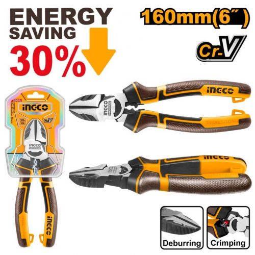Kliešte štiepacie bočné s dlhou pákou, CrV, 160mm, INGCO Industrial