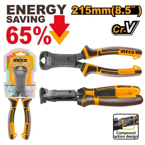 Kliešte štipacie čelné s teflónovým povrchom CrV 215mm INGCO Industrial