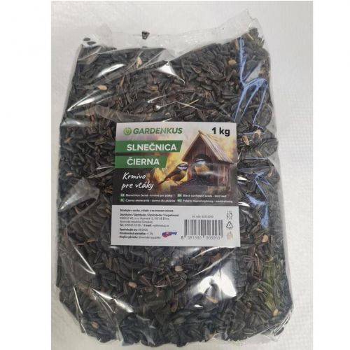Slnečnica kŕmna čierna 1kg Gardenkus, balená