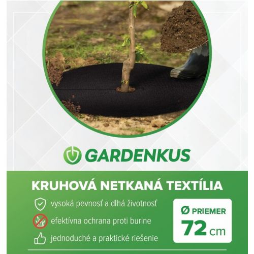 Textília netkaná proti burine kruh o72cm GARDENKUS čierna