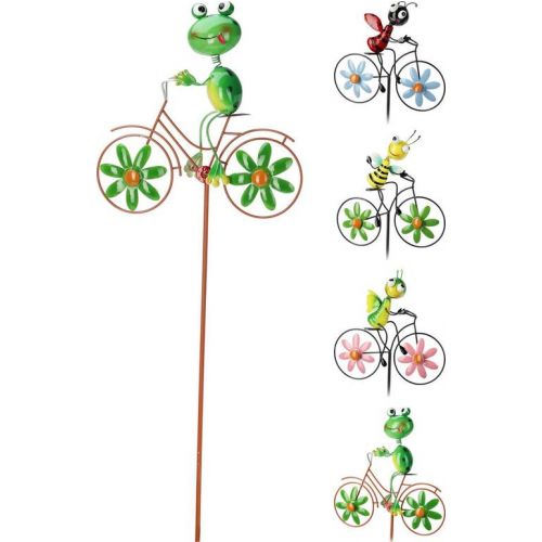 Dekorácia zapichovacia hmyz na bicykli, 80cm, mix