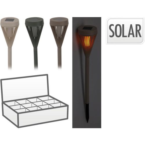Lampa solárna fakľa, 7,5x43cm, LED, mix