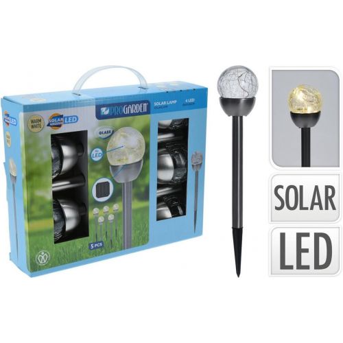 Lampa solárna guľa, sada 5ks