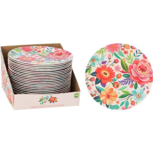 Tanier plytký 25cm, melamín, dizajn kvety