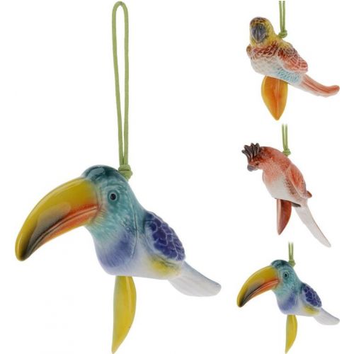 Zvonkohra vták 16cm, porcelán, mix
