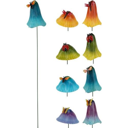 Dekorácia zapichovacia hríb s hmyzom 70cm, plast/kov