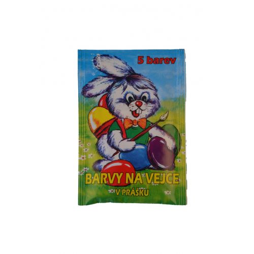 Farby na veľkonočné vajíčka, v prášku, 5 farieb