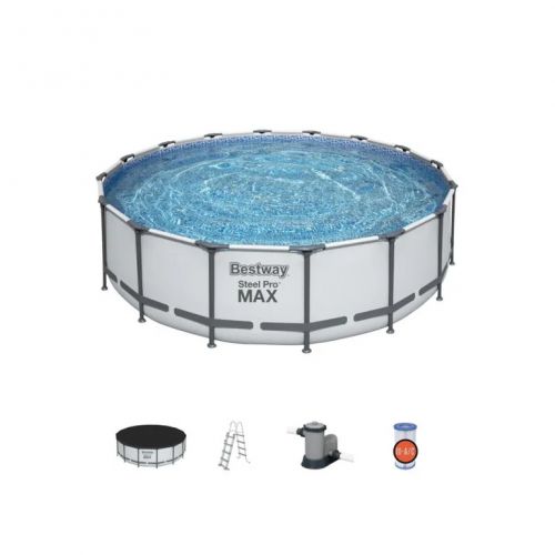 Bazén Bestway® Steel Pro MAX, 5612Z, kartušová filtrácia, rebrík, plachta, 488x122cm