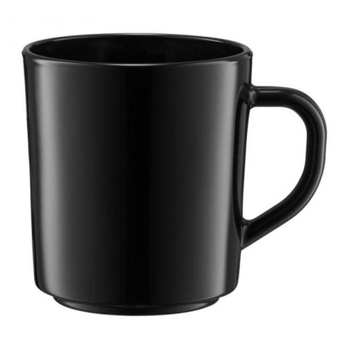 Hrnček sklo 270ml, JUMBO, s uškom, čierny