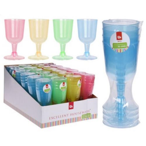 Pohár na víno PP, objem 160ml, balenie 4ks