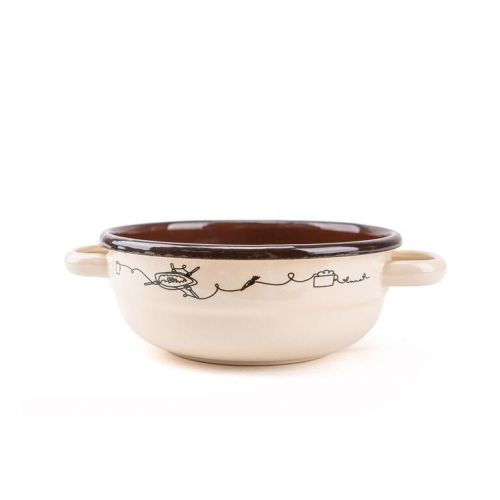 Misa sedliacka, smaltovaná, 18cm/1l, dekor Linea
