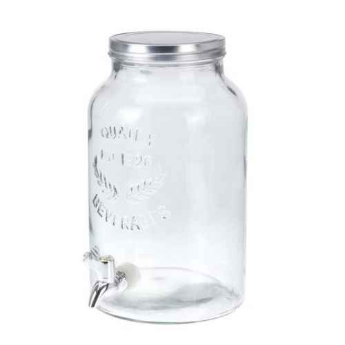 Sklenená nádoba na vodu s kohútikom, objem 5,5L