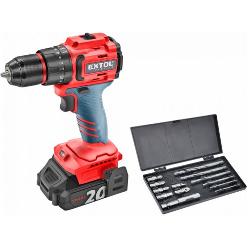 Vŕtačka s príklepom SHARE 20V, 2x2Ah, 50Nm