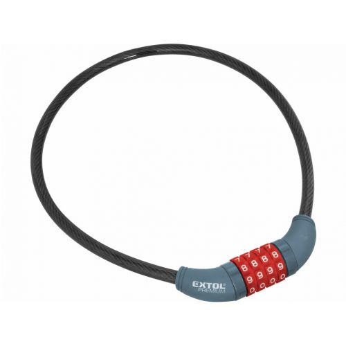 Zámok lankový na číselný kód, 65cmx10mm, 4-miestny kód