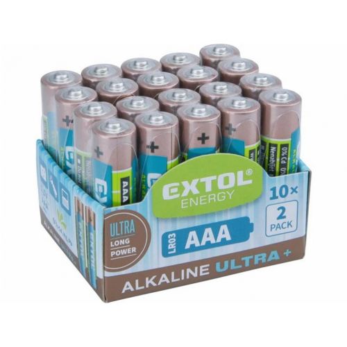 Batéria alkalická AAA, 1,5V, 20ks