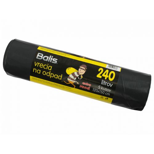 Vrecia na odpad LDPE 80my, 240l, 5ks