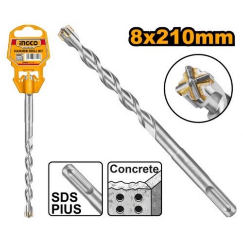 Vrták do betónu SDS plus, 8x210mm INGCO Industrial, pieskovaný KLC