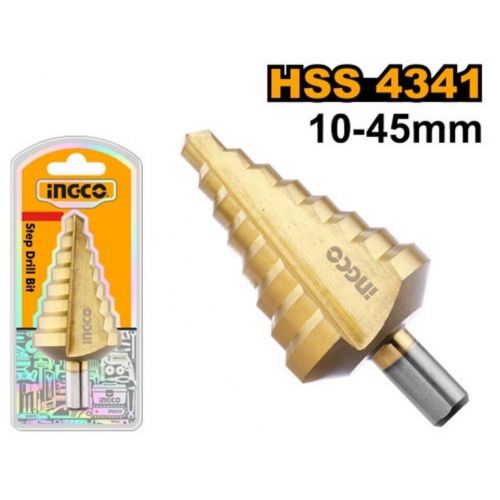 Vrták stupňovitý na kov s titanovým povrchom 10-45mm INGCO