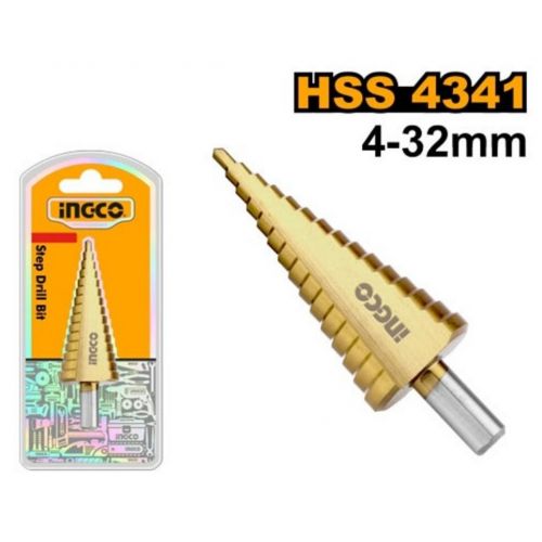 Vrták stupňovitý do kovu s titanovým povrchom 4-32mm INGCO