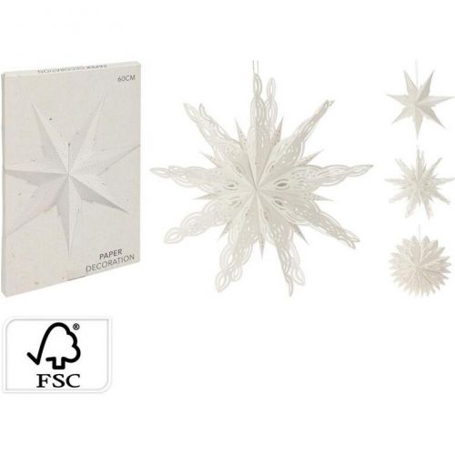 Ozdoba závesná hviezda 50-75 cm papierová, mix