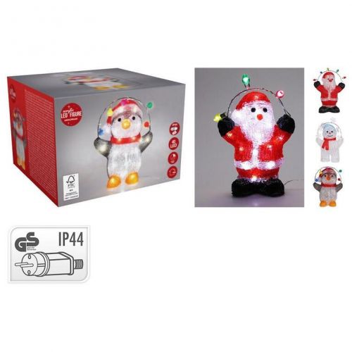 Postavička Santa / snehuliak / tučniak 30cm 40 LED s časovačom
