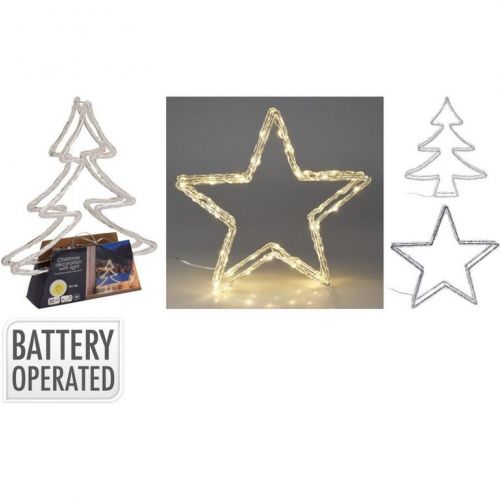 Dekorácia hviezda/stromček 50 LED teplá biela