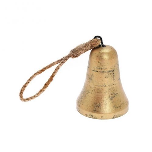 Ozdoba závesná zvonček 20 cm kov zlatý