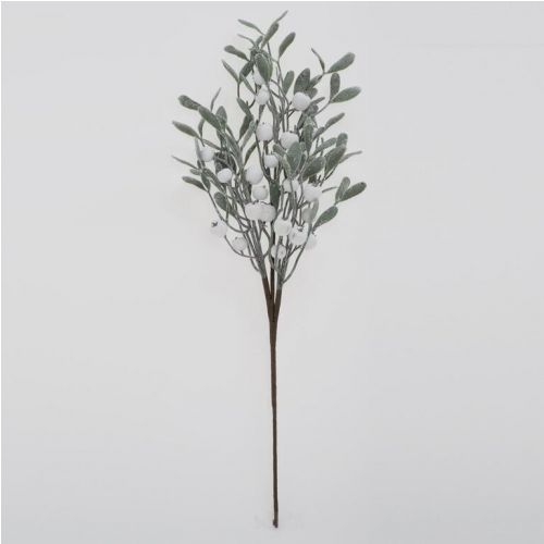 Ozdoba zapichovacia konár imelo + bobule biele 60 cm