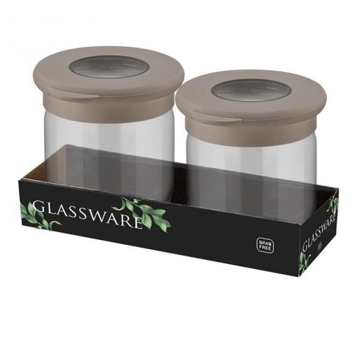 Dóza na potraviny 425ml 2ks, sklenená, s vekom