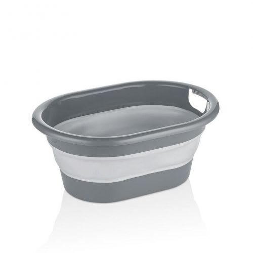 Kôš na čisté prádlo, plast + silikón, 18l skladací
