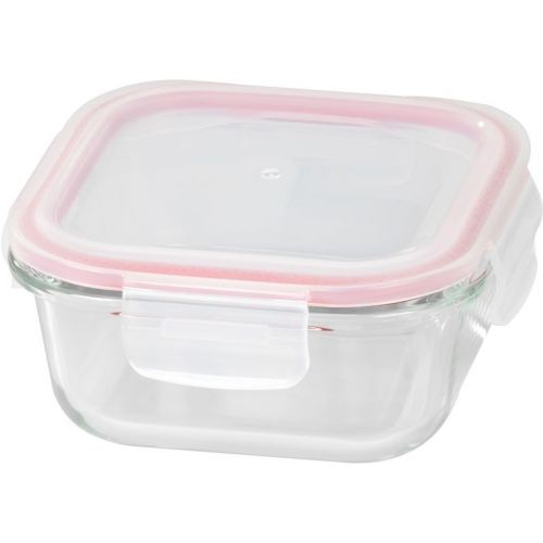 Dóza sklo štvorec 520ml, s vekom, Clip