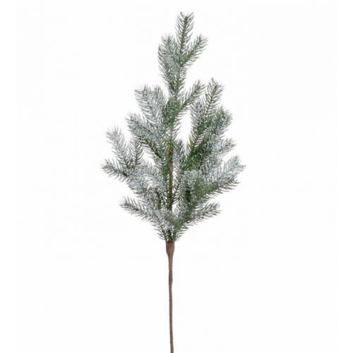 Ozdoba zapichovacia vetvička čečina zasnežená + biely gliter 64cm