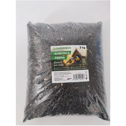 Krmivo slnečnica kŕmna čierna 3kg Gardenkus, balená, vtáky KLC