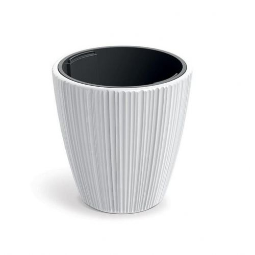 Kvetináč plastový priemer 240 mm ORO, okrúhly, biely, výška 240 mm, s vložkou