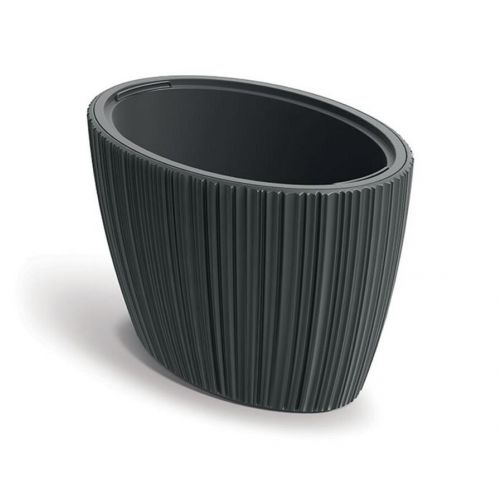 Kvetináč plastový 595x395 mm ORO, oválny, šedý, výška 380 mm, s vložkou