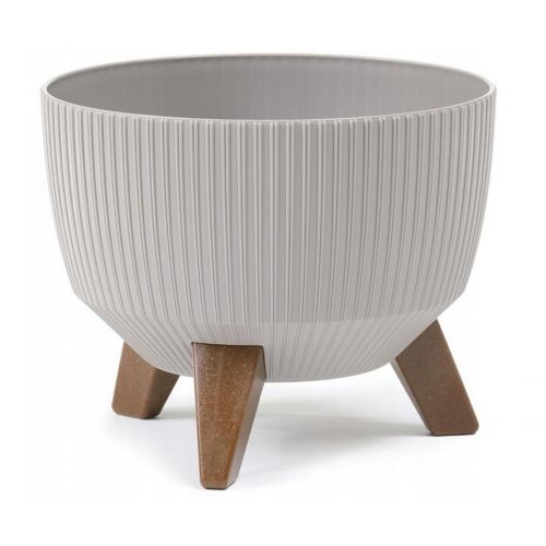 Kvetináč plastový, priemer 330mm, ROMA JUMPER, taupe sivohnedý