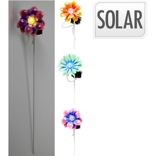 Dekorácia zapichovacia kvet LED solar 40 cm, mix dekorv