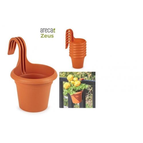 Kvetináč na balkón, plastový, terakota, ZEUS, s priemerom 18cm